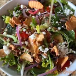 Panera Mediterranean bowl recipe with chicken, greens, and apple chips