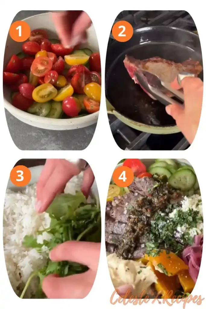 How to Make the Best Mediterranean Steak Bowl Recipe 2 mediterranean steak bowl recipe_setp-by-step prep